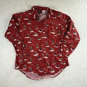 Vintage Five Star By Roper Western Shirt‎ Red Button Down Cowboy Shirt Large